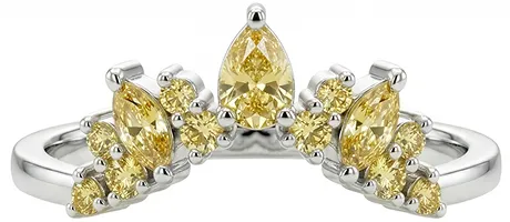 Curved band with fancy diamonds IERIA